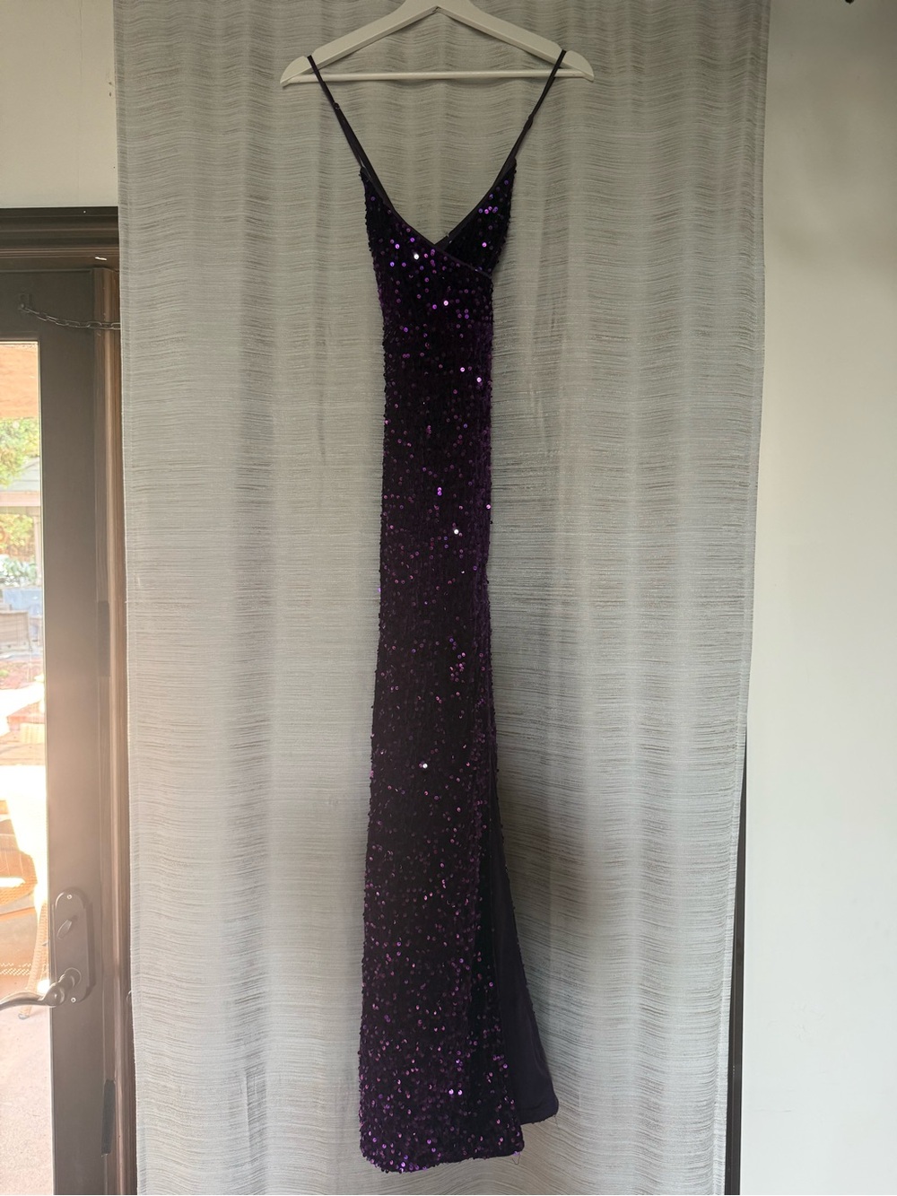 Purple Sequin Maxi Dress - XS